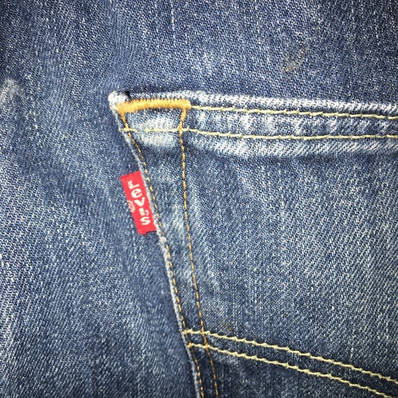 Levi’s 501 CT Handmade Distressed DarkWash Jeans Sz: 32 - Picture 7 of 10